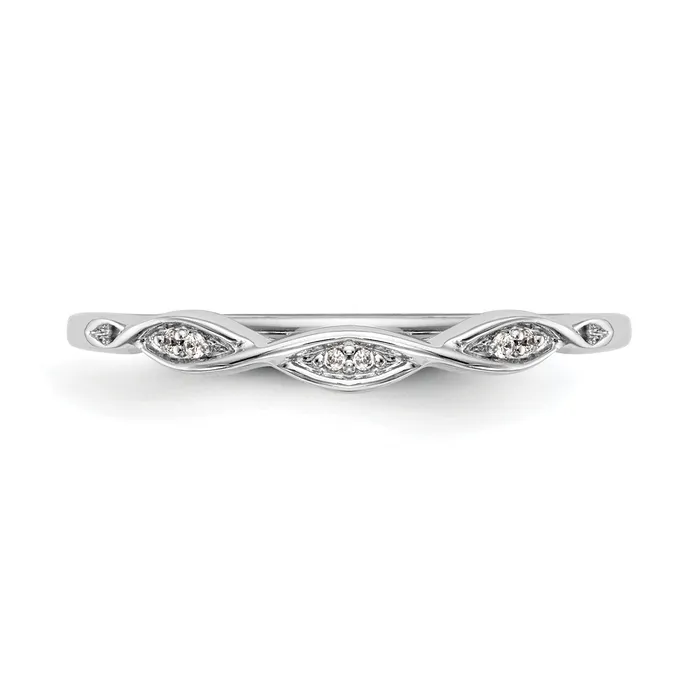 Goldia Rings 002ct CZ Solid Real 14k White Gold Wedding Wedding Band Ring