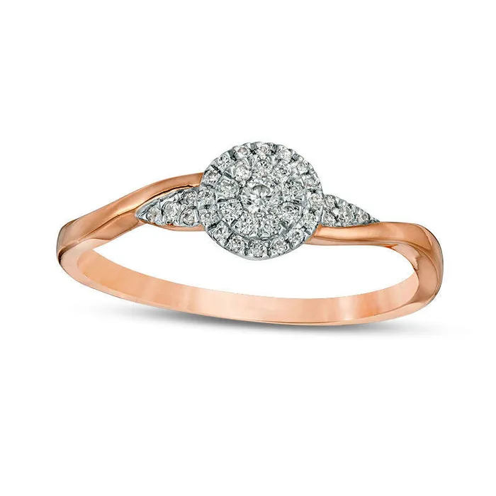 Goldia Rings 017 CT TW Composite Natural Diamond Promise Ring in Solid 10K Rose Gold Goldia Rings 017 CT TW Composite Natural Diamond Promise Ring in Solid 10K Rose Gold
