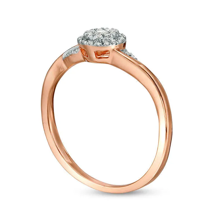 Goldia Rings 017 CT TW Composite Natural Diamond Promise Ring in Solid 10K Rose Gold Goldia Rings 017 CT TW Composite Natural Diamond Promise Ring in Solid 10K Rose Gold