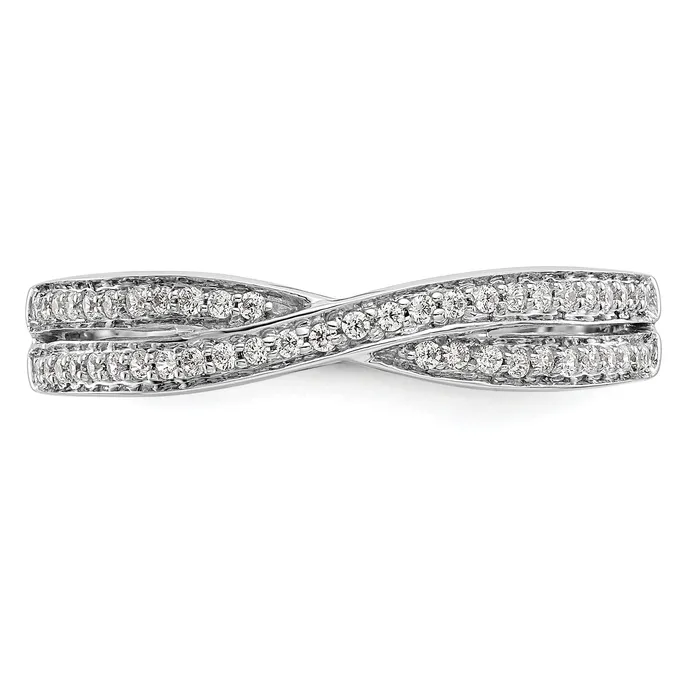 Goldia Rings 019ct CZ Solid Real 14K White Gold Wedding Wedding Band Ring