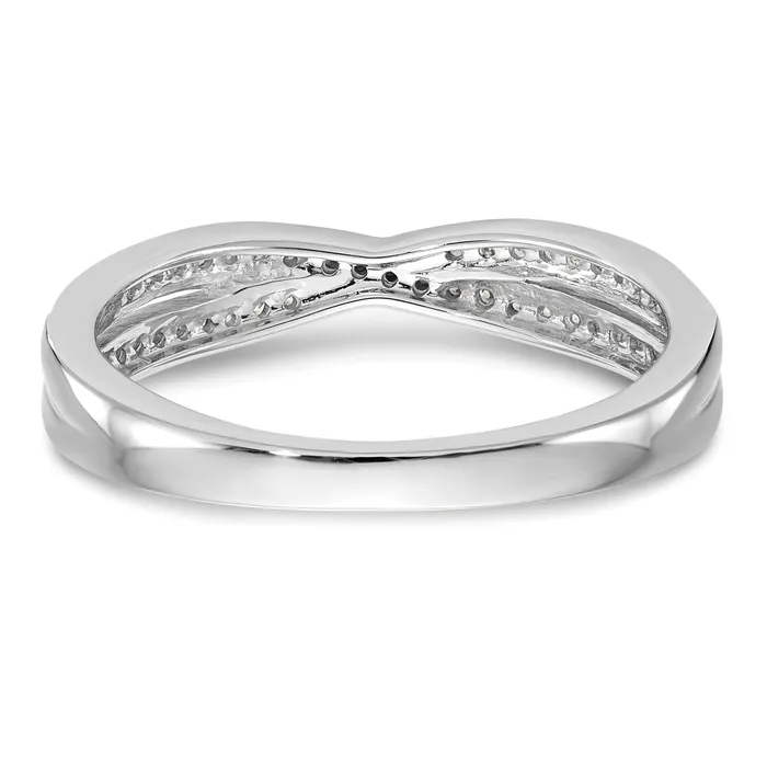 Goldia Rings 019ct CZ Solid Real 14K White Gold Wedding Wedding Band Ring