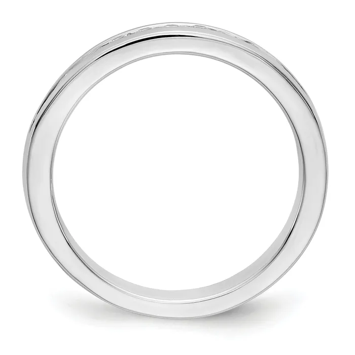 Goldia Rings 020ct CZ Solid Real 14K White Gold 1017mm Stone Ladies Wedding Band Ring