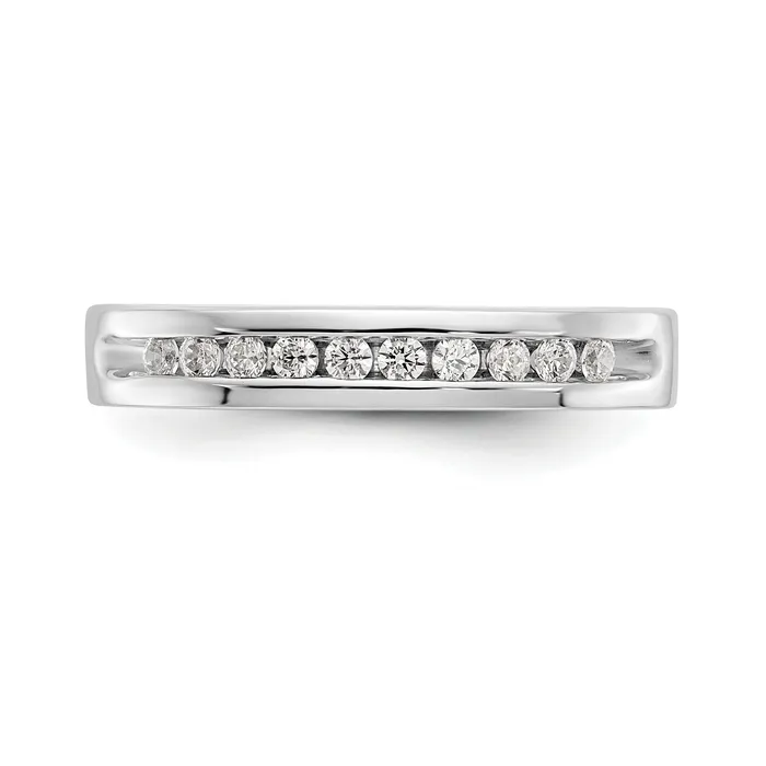 Goldia Rings 020ct CZ Solid Real 14K White Gold 1017mm Stone Ladies Wedding Band Ring