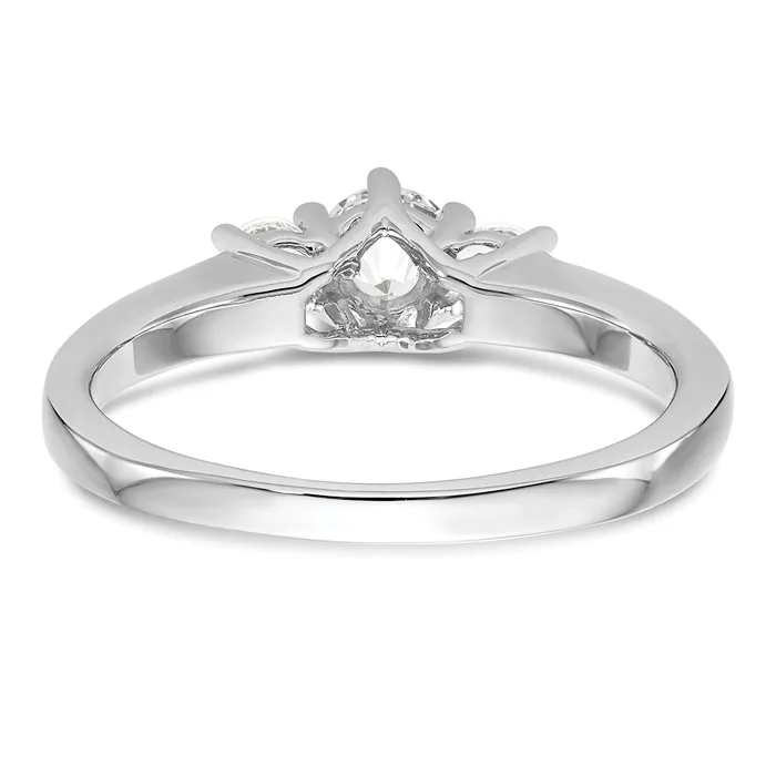Goldia Rings 020ct CZ Solid Real 14K White Gold 3Stone Engagement Ring