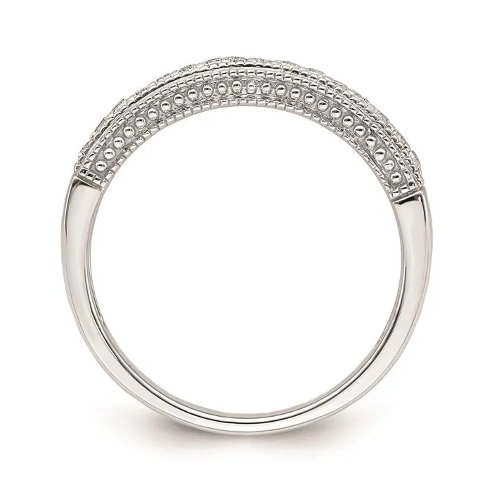 Goldia Rings 020ct CZ Solid Real 14K White Gold Wedding Band Ring
