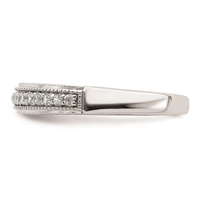Goldia Rings 020ct CZ Solid Real 14K White Gold Wedding Band Ring
