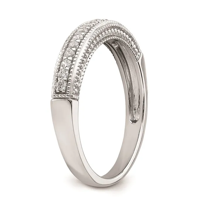 Goldia Rings 020ct CZ Solid Real 14K White Gold Wedding Band Ring