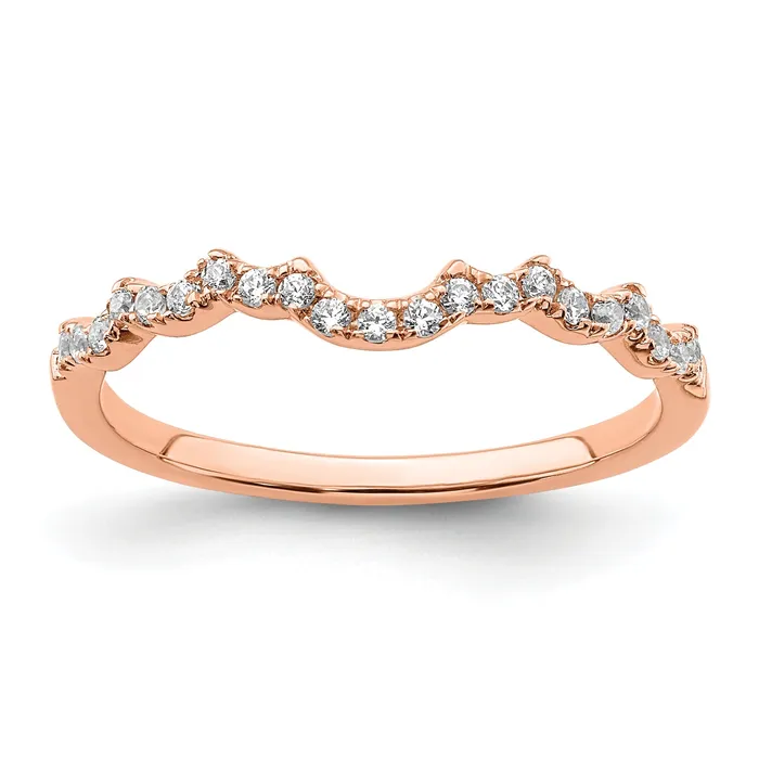 Goldia Rings 022ct CZ Solid Real 14k Rose Polish Matching Wedding Wedding Band Ring Goldia Rings 022ct CZ Solid Real 14k Rose Polish Matching Wedding Wedding Band Ring