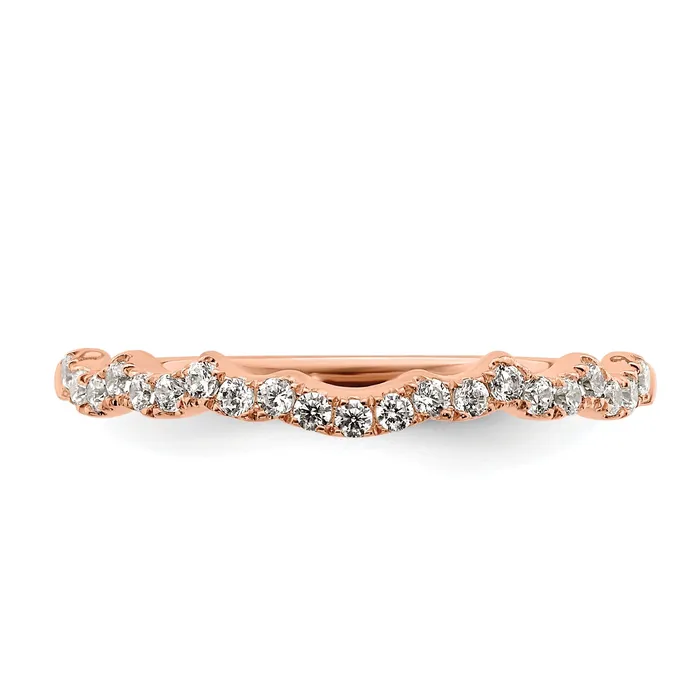 Goldia Rings 022ct CZ Solid Real 14k Rose Polish Matching Wedding Wedding Band Ring