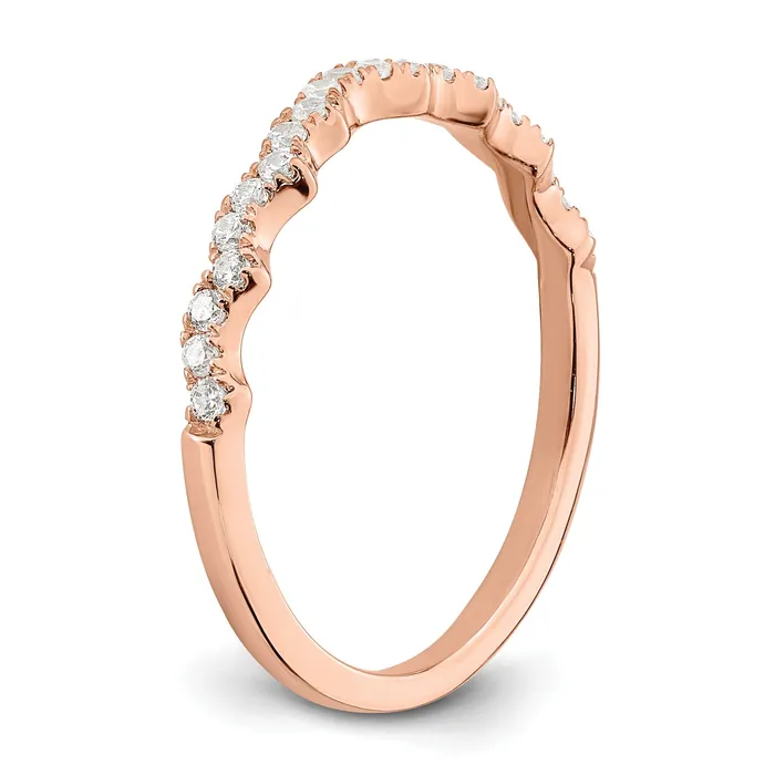 Goldia Rings 022ct CZ Solid Real 14k Rose Polish Matching Wedding Wedding Band Ring