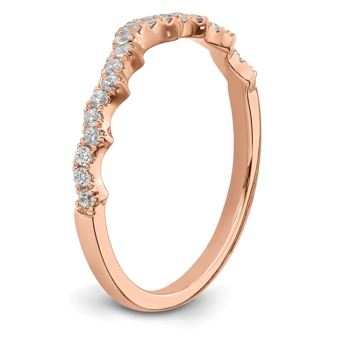 Goldia Rings 022ct CZ Solid Real 14k Rose Polish Matching Wedding Wedding Band Ring