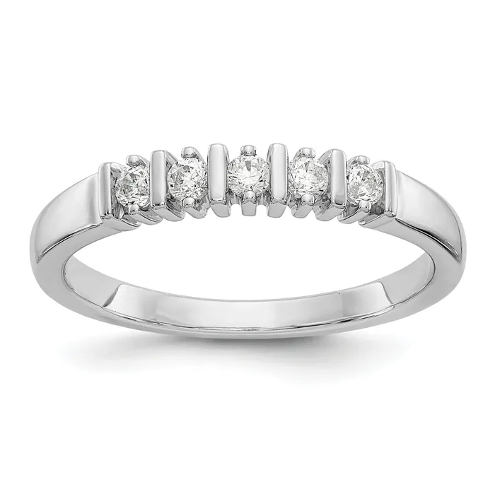 Goldia Rings 025ct CZ Solid Real 14K White Gold 5Stone Wedding Band Ring Goldia Rings 025ct CZ Solid Real 14K White Gold 5Stone Wedding Band Ring