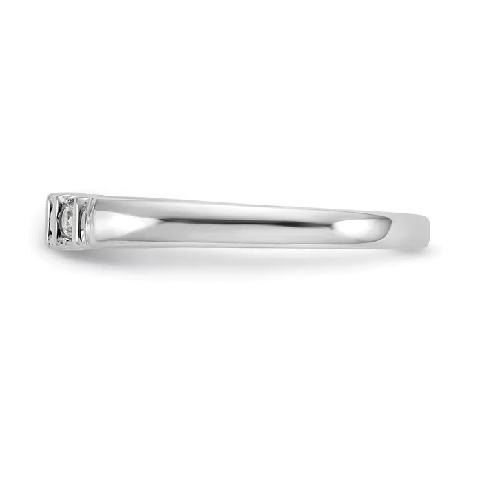 Goldia Rings 025ct CZ Solid Real 14K White Gold 5Stone Wedding Band Ring