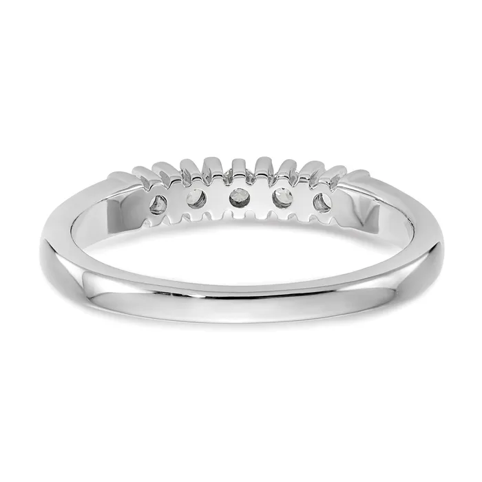 Goldia Rings 025ct CZ Solid Real 14K White Gold 5Stone Wedding Band Ring