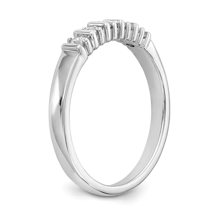 Goldia Rings 025ct CZ Solid Real 14K White Gold 5Stone Wedding Band Ring