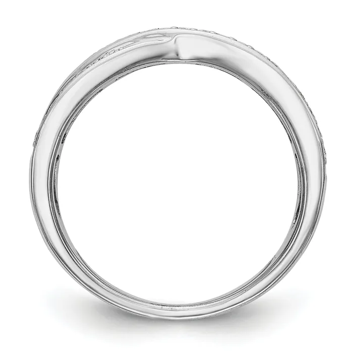 Goldia Rings 025ct CZ Solid Real 14K White Gold Wedding Band Ring