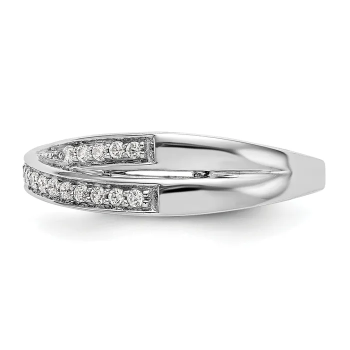 Goldia Rings 025ct CZ Solid Real 14K White Gold Wedding Band Ring