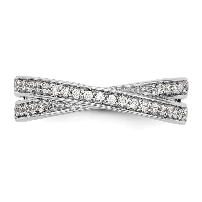 Goldia Rings 025ct CZ Solid Real 14K White Gold Wedding Band Ring