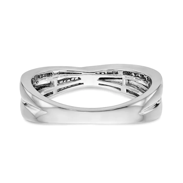 Goldia Rings 025ct CZ Solid Real 14K White Gold Wedding Band Ring