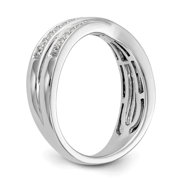 Goldia Rings 025ct CZ Solid Real 14K White Gold Wedding Band Ring