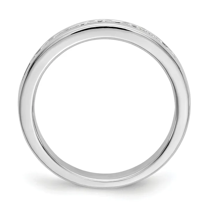 Goldia Rings 031ct CZ Solid Real 14K White Gold 1119mm Stone Channel Wedding Band Ring