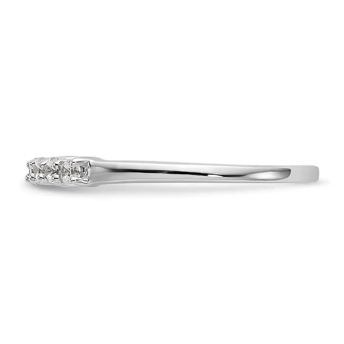 Goldia Rings 031ct CZ Solid Real 14K White Gold 9Stone Wedding Band Ring