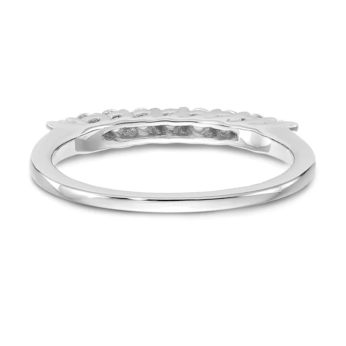 Goldia Rings 031ct CZ Solid Real 14K White Gold 9Stone Wedding Band Ring