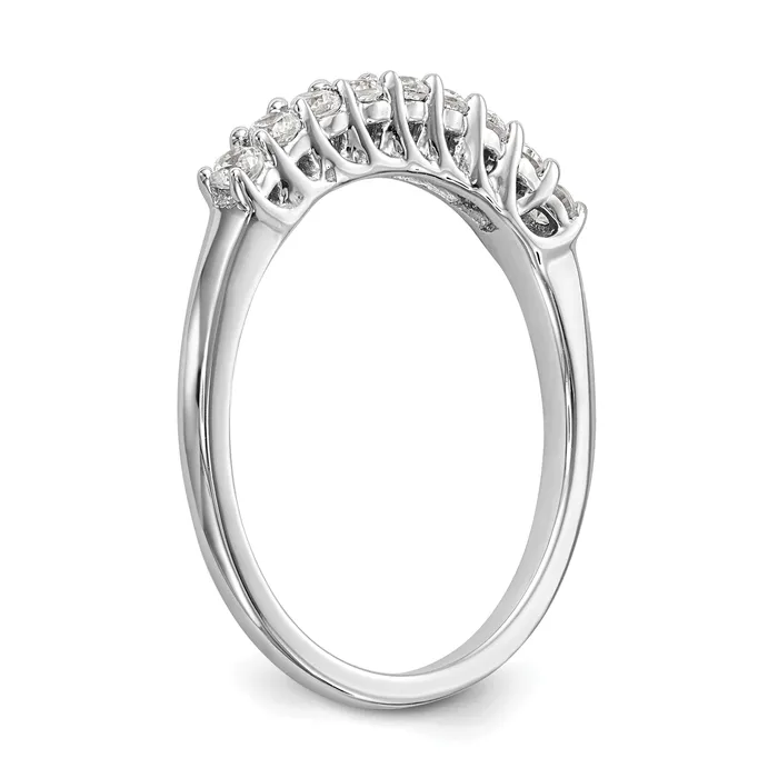 Goldia Rings 031ct CZ Solid Real 14K White Gold 9Stone Wedding Band Ring