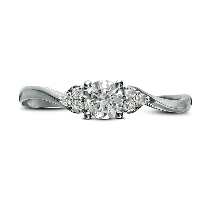 Goldia Rings 033 CT TW Natural Diamond Bypass TriSides Engagement Ring in Solid 10K White Gold Goldia Rings 033 CT TW Natural Diamond Bypass TriSides Engagement Ring in Solid 10K White Gold