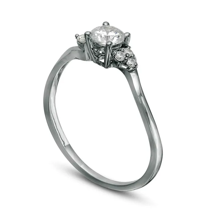 Goldia Rings 033 CT TW Natural Diamond Bypass TriSides Engagement Ring in Solid 10K White Gold Goldia Rings 033 CT TW Natural Diamond Bypass TriSides Engagement Ring in Solid 10K White Gold