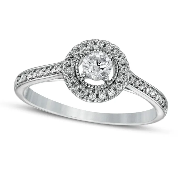 Goldia Rings 033 CT TW Natural Diamond Frame Antique VintageStyle Engagement Ring in Solid 10K White Gold Goldia Rings 033 CT TW Natural Diamond Frame Antique VintageStyle Engagement Ring in Solid 10K White Gold