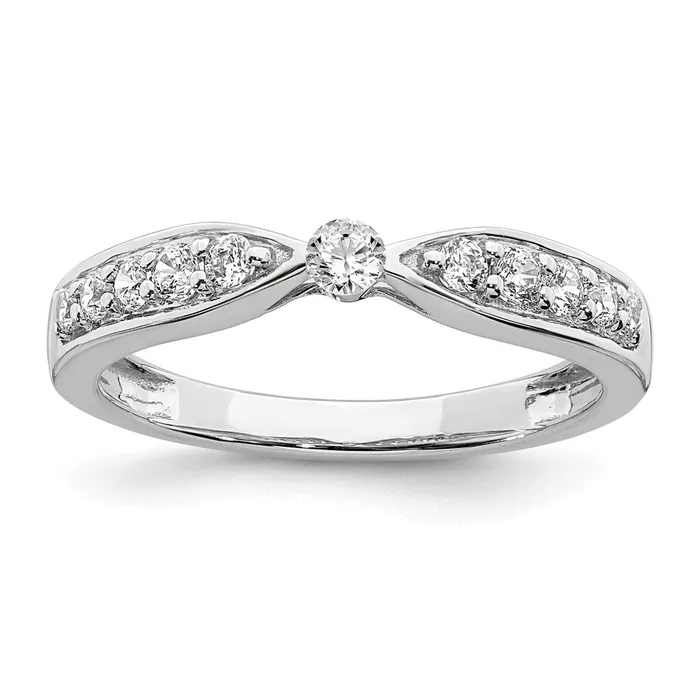 Goldia Rings 035ct CZ Solid Real 14k White Gold Wedding Band Ring