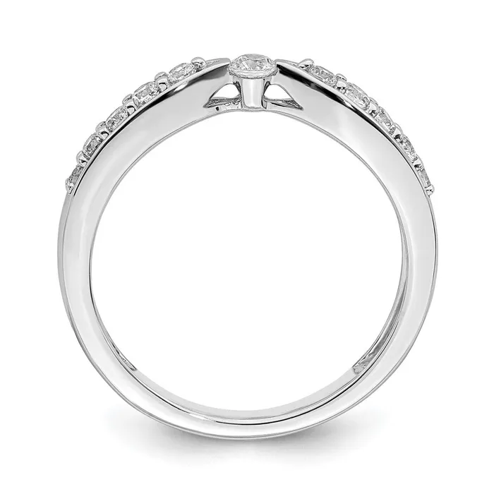 Goldia Rings 035ct CZ Solid Real 14k White Gold Wedding Band Ring