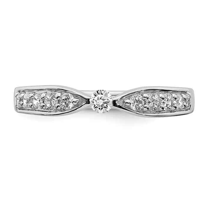 Goldia Rings 035ct CZ Solid Real 14k White Gold Wedding Band Ring