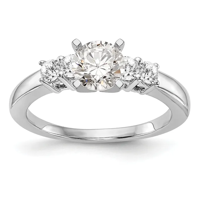 Goldia Rings 040ct CZ Solid Real 14K White Gold 5Stone Peg Set Engagement Ring Goldia Rings 040ct CZ Solid Real 14K White Gold 5Stone Peg Set Engagement Ring