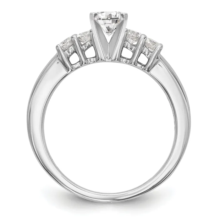 Goldia Rings 040ct CZ Solid Real 14K White Gold 5Stone Peg Set Engagement Ring