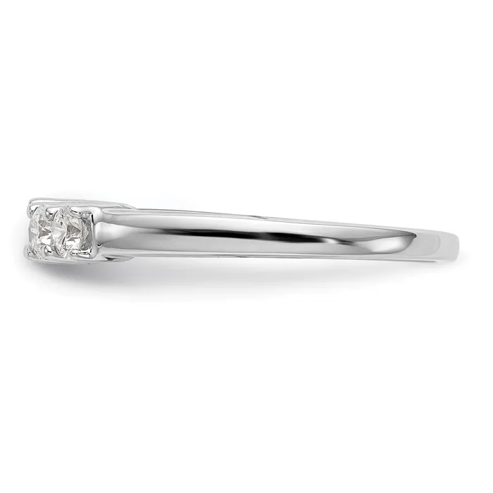 Goldia Rings 040ct CZ Solid Real 14K White Gold 5Stone Peg Set Engagement Ring