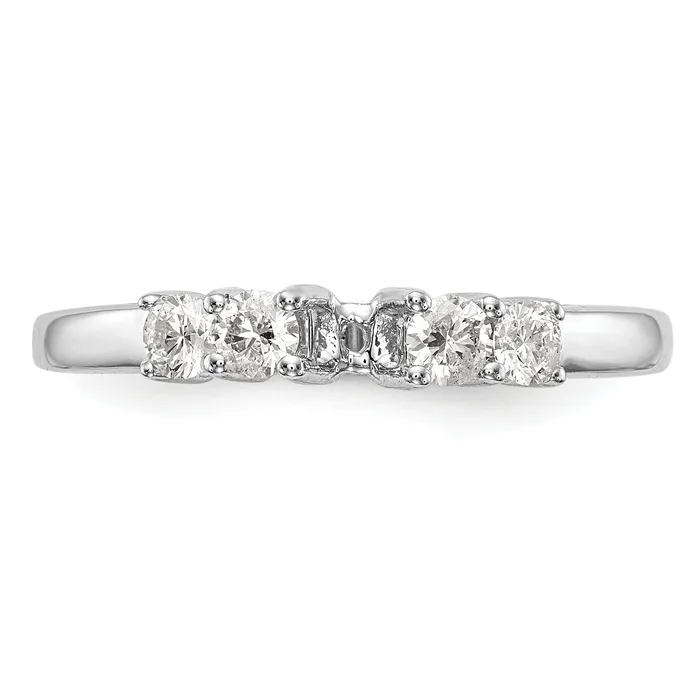 Goldia Rings 040ct CZ Solid Real 14K White Gold 5Stone Peg Set Engagement Ring