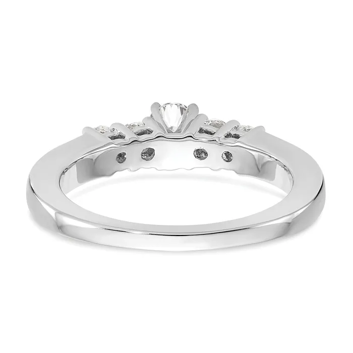 Goldia Rings 040ct CZ Solid Real 14K White Gold 5Stone Peg Set Engagement Ring