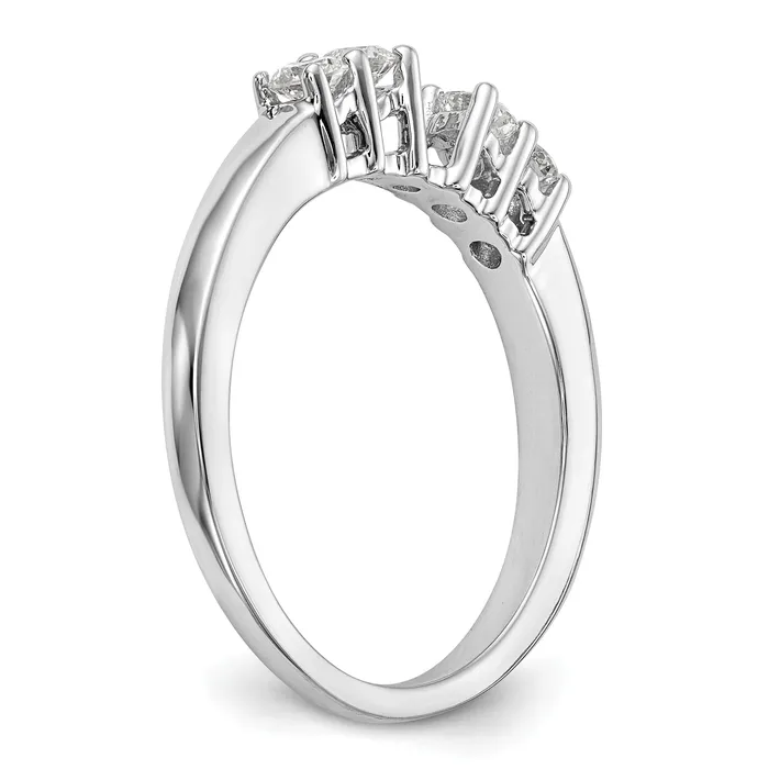 Goldia Rings 040ct CZ Solid Real 14K White Gold 5Stone Peg Set Engagement Ring