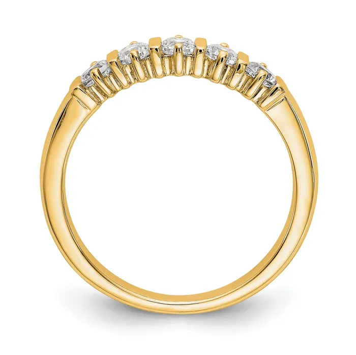 Goldia Rings 047ct CZ Solid Real 14K Yellow Gold 5Stone Wedding Band Ring