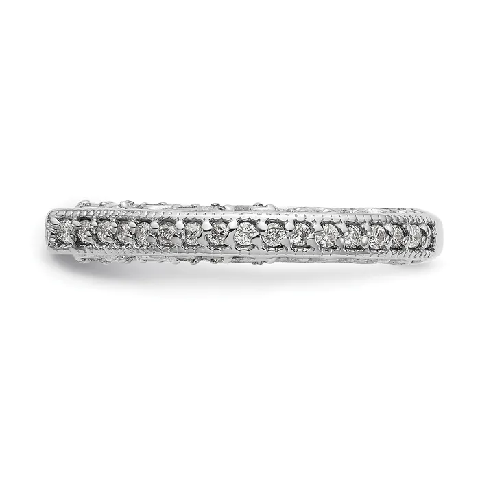 Goldia Rings 048ct CZ Solid Real 14K White Gold Peg Set Engagement Ring