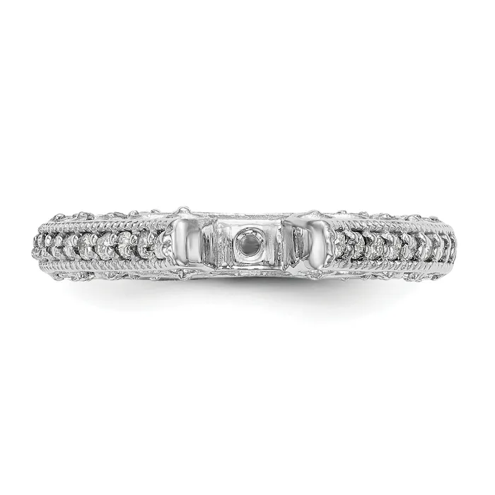 Goldia Rings 048ct CZ Solid Real 14K White Gold Peg Set Engagement Ring