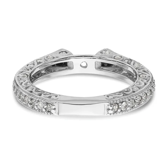 Goldia Rings 048ct CZ Solid Real 14K White Gold Peg Set Engagement Ring