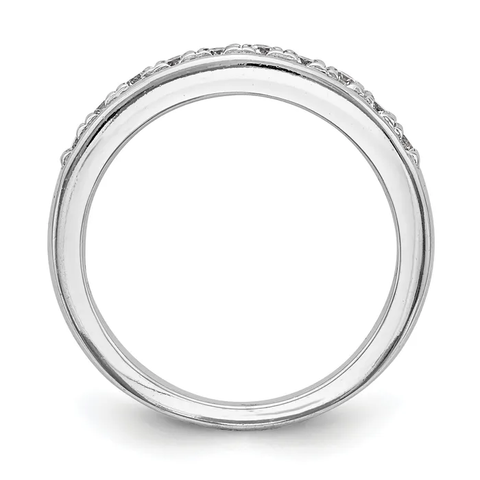 Goldia Rings 050ct CZ Solid Real 14k White Gold Wedding Wedding Band Ring