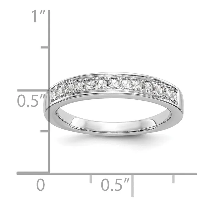 Goldia Rings 050ct CZ Solid Real 14k White Gold Wedding Wedding Band Ring