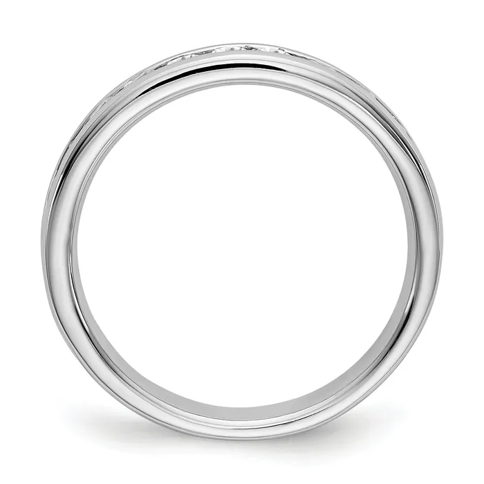 Goldia Rings 051ct CZ Solid Real 14K White Gold 11Stone Channel Wedding Band Ring