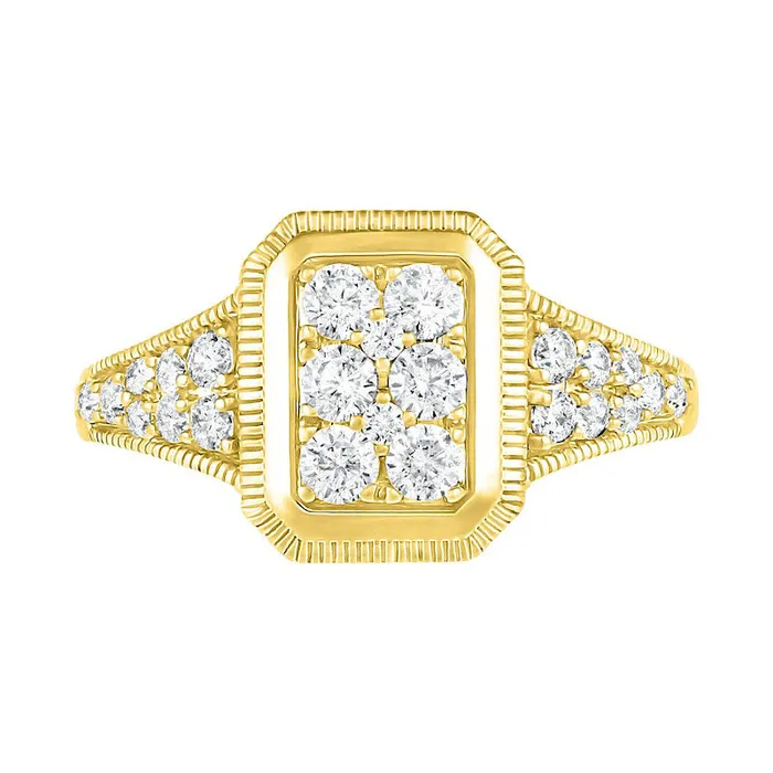 Goldia Rings 075 CT TW Composite Natural Diamond Frame Antique VintageStyle Bridal Engagement Ring Set in Solid 10K Yellow Gold Goldia Rings 075 CT TW Composite Natural Diamond Frame Antique VintageStyle Bridal Engagement Ring Set in Solid 10K Yellow Gold