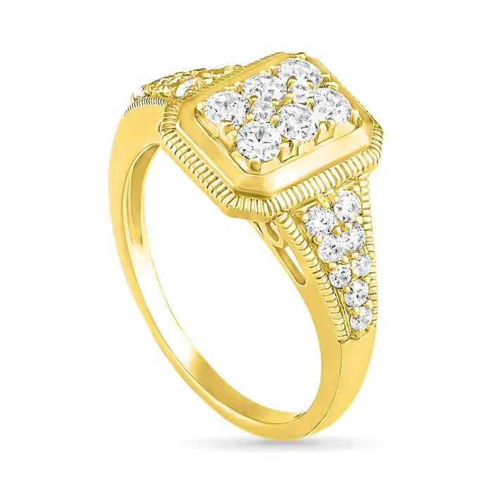 Goldia Rings 075 CT TW Composite Natural Diamond Frame Antique VintageStyle Bridal Engagement Ring Set in Solid 10K Yellow Gold Goldia Rings 075 CT TW Composite Natural Diamond Frame Antique VintageStyle Bridal Engagement Ring Set in Solid 10K Yellow Gold