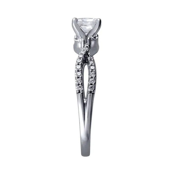 Goldia Rings 075 CT TW PrincessCut Natural Diamond Twist Shank Engagement Ring in Solid 14K White Gold Goldia Rings 075 CT TW PrincessCut Natural Diamond Twist Shank Engagement Ring in Solid 14K White Gold